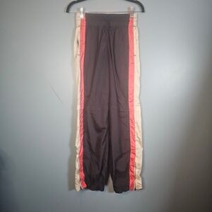 FP Movement by Free People Track Pants Womens XS Black Orange Tan Side Zip Ankle
